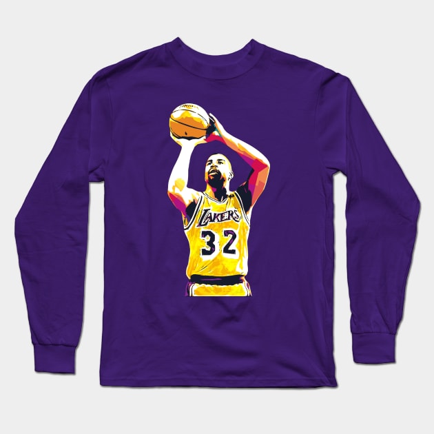 Magic Johnson Long Sleeve T-Shirt by Creativedy Stuff